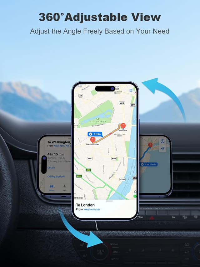 Thumbnail 4 de Rolgno Car Phone Holder 15W wireless charger