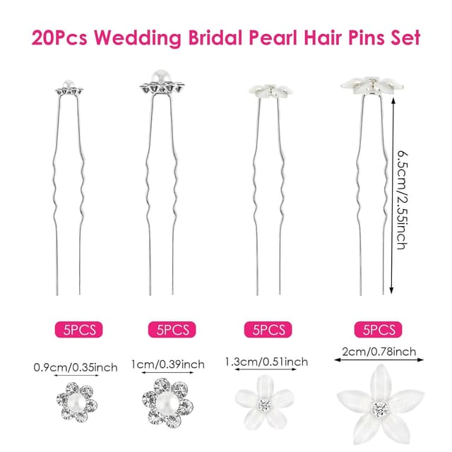 Thumbnail 4 de Perlen Haarnadeln Hochzeit 20 Stück 🎀