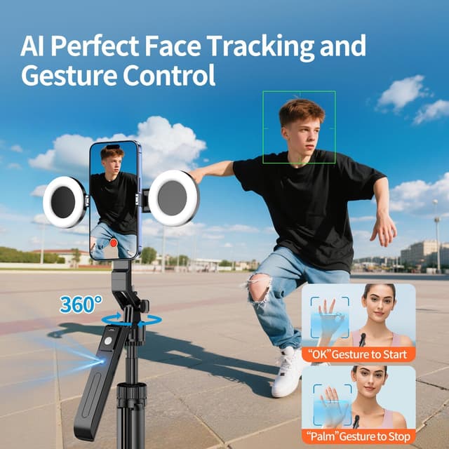 Detalle de yAyusi Kit de Videoblog con Luz, Micrófono y Seguimiento