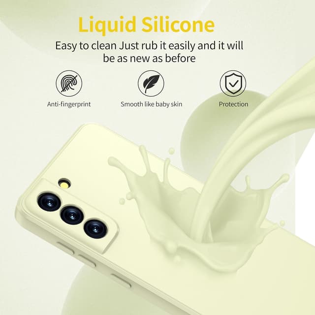 Detalle de Watana Hülle für Samsung Galaxy S21 FE 5G – Soft-Touch Silikon mit Mikrofaserfutter, weiß