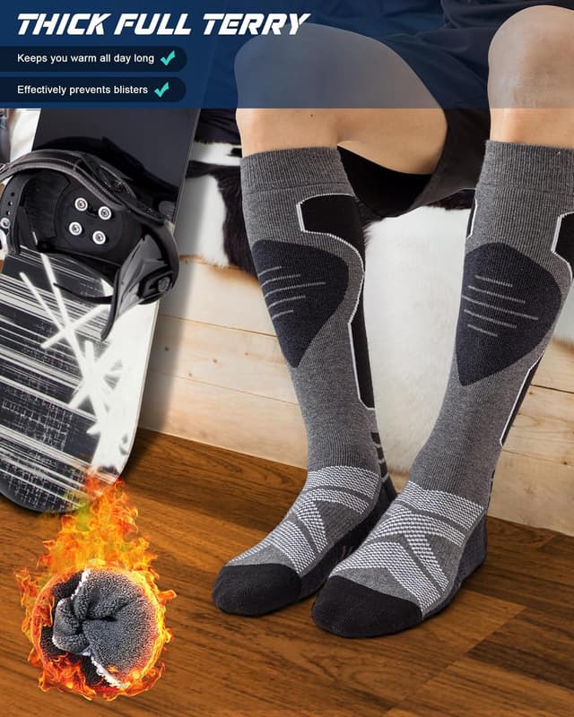 Detalle de Chaussettes de ski laine mérinos 30 %