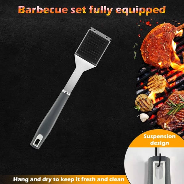 Detalle 2 de Stainless steel BBQ brush QH7 2-in-1