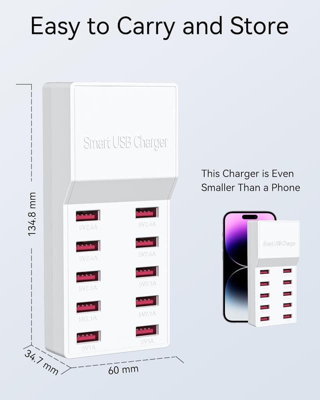 Detalle de Binamao 50W Caricatore USB Multiplo