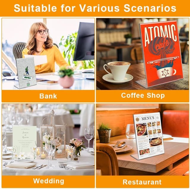 Thumbnail 6 de OFFCUP Acryl Display Ständer (5er-Set) für A5 – doppelseitiger L-Ständer als Menükartenhalter