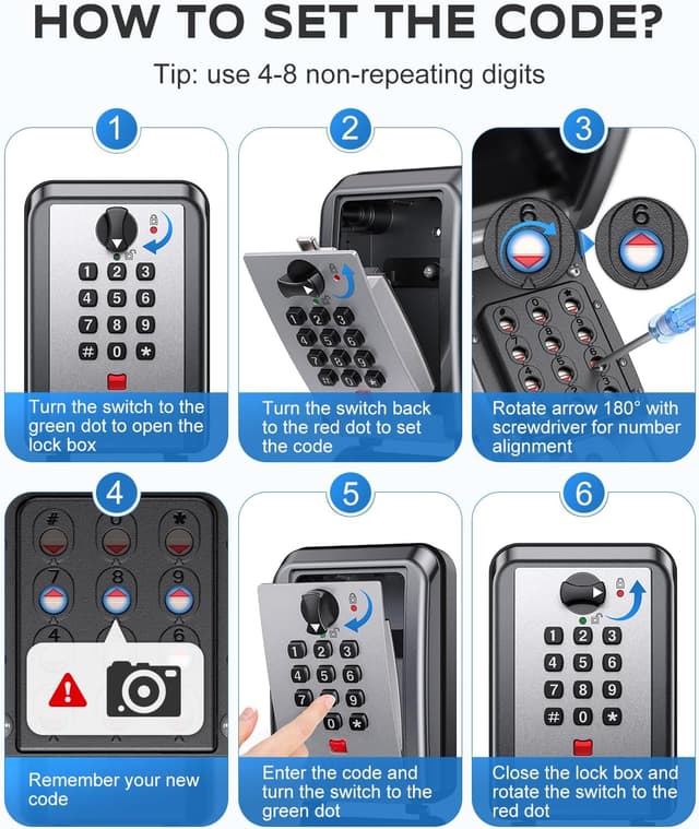 Thumbnail 5 de Mohard Key Safe 12-digit wall-mounted key box 🔐