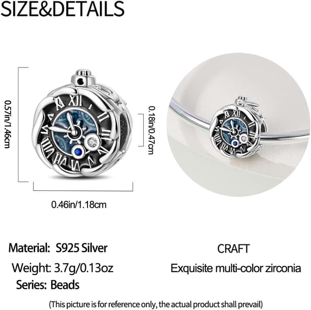 Detalle de KUNSIR Charm Anhänger aus 925 Sterling Silber für Armband Charms und Halskette – passend zu europäischen Armbändern (C9)