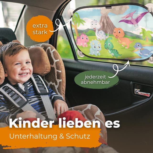 Detalle de CARAMAZ Opti-Dark Sonnenschutz Auto Baby mit UV-Schutz (GSM100+) inkl. Saugnapf, 51x31 cm – 2er Set