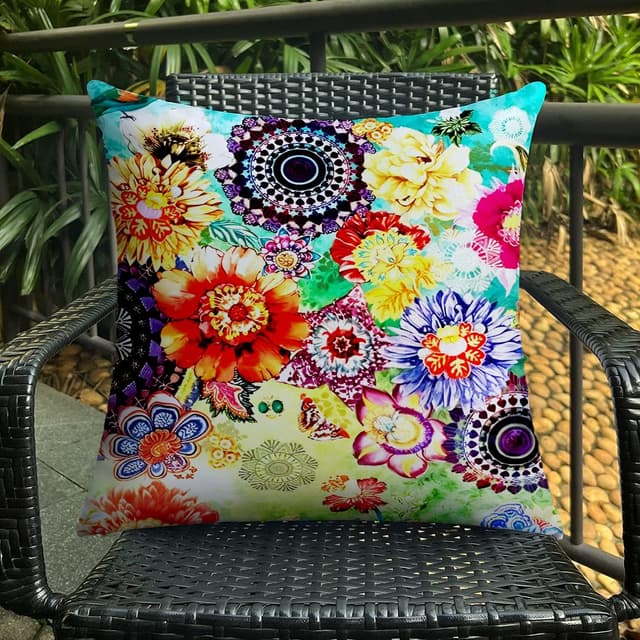 Thumbnail 4 de HUASHUZI Funda cojín flores 45 x 45 cm