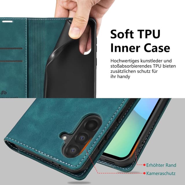 Thumbnail 6 de AFARER Klapp-Brieftasche für Samsung Galaxy A56 (blau) mit Kartenfächern und Ständerfunktion