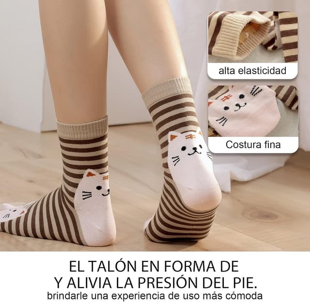 Detalle de PUTUO chaussettes Tabi femme japonaise en coton (36-41) – 4 paires