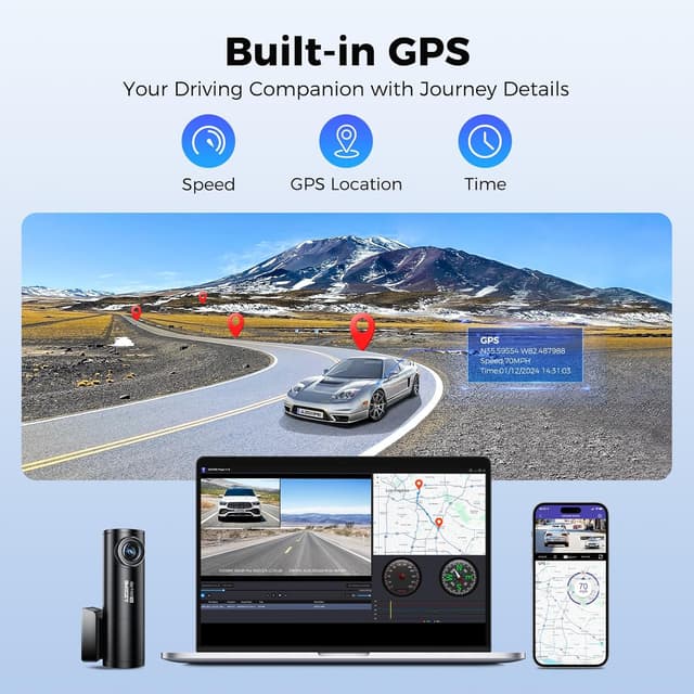 Thumbnail 6 de AZDOME 4K Dash Cam Front and Rear 64GB