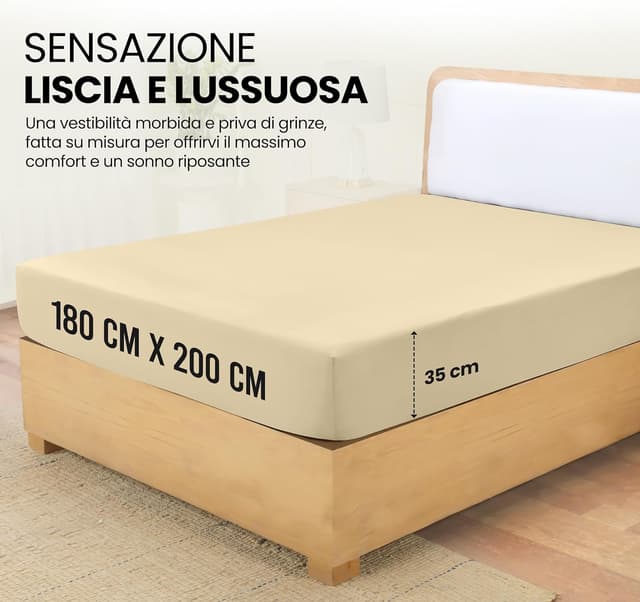 Thumbnail 1 de Utopia Bedding Lenzuolo con Angoli 180x200 cm