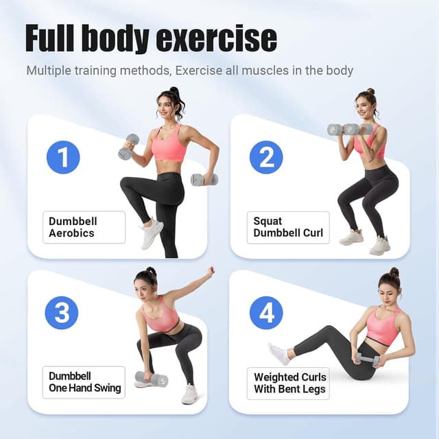 Detalle de MERACH Adjustable Dumbbell Set (2 adjustable weights, 1–4 kg range) for home strength training