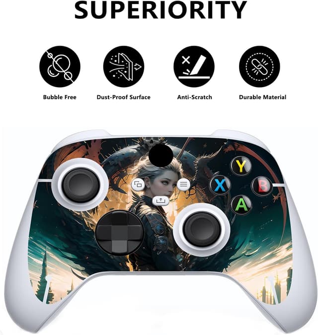 Detalle de Playvital Custom Vinyl Skins for Xbox Series S – Dragon Vision console & controller decals