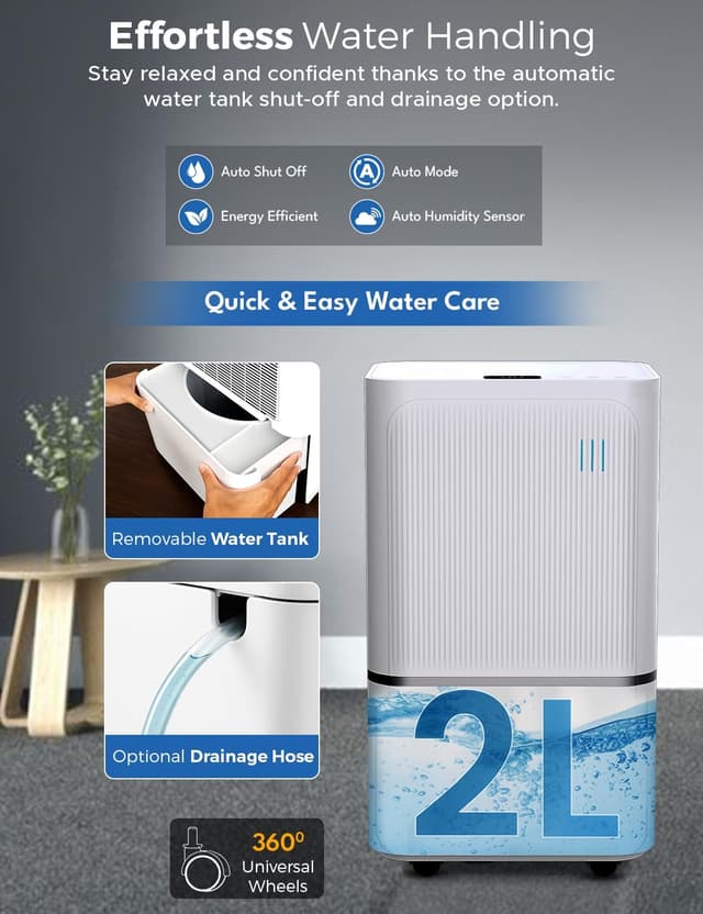 Detalle de EcoNour 12L/day WiFi dehumidifier