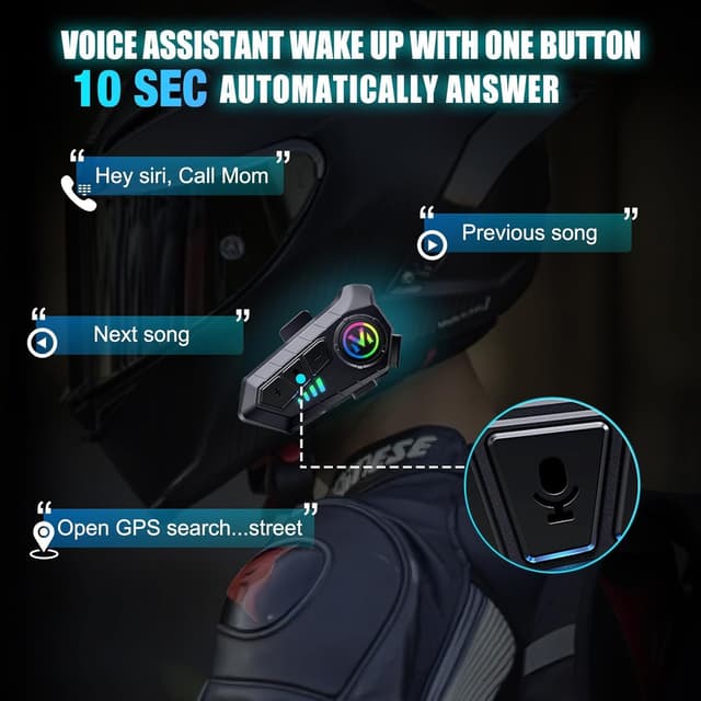 Thumbnail 5 de FEYA Y-M10 Motorcycle Helmet Speakers 1000mAh