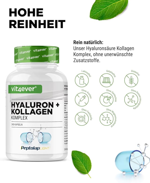 Thumbnail 3 de vit4ever Hyaluronsäure Kollagen Komplex 240 Kapseln 💊