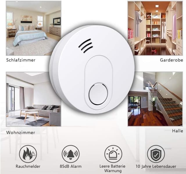 Detalle de ELRO FS1510 2er-Set Rauchmelder (EN14604) mit magnetischem Befestigungsset – mit 10-Jahres-Batterie