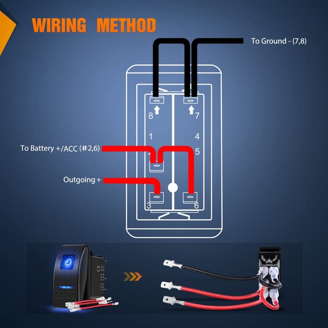 Thumbnail 6 de Nilight 90131F 5PIN SPST Rocker Switches 20A