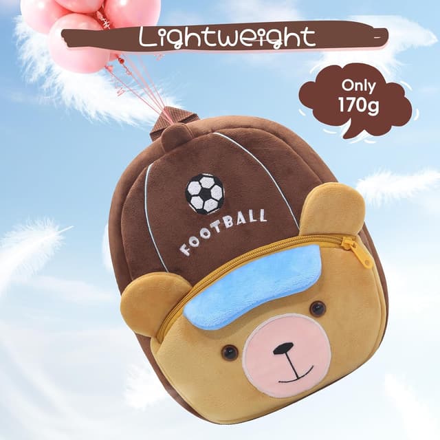 Detalle de PROTAURI sac à dos enfant 1 à 4 ans motif ourson footballeur (cartable maternelle léger)