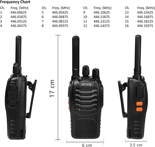Thumbnail 6 de PMR446 Funkgerät PT88E 16 Kanäle von 500 m