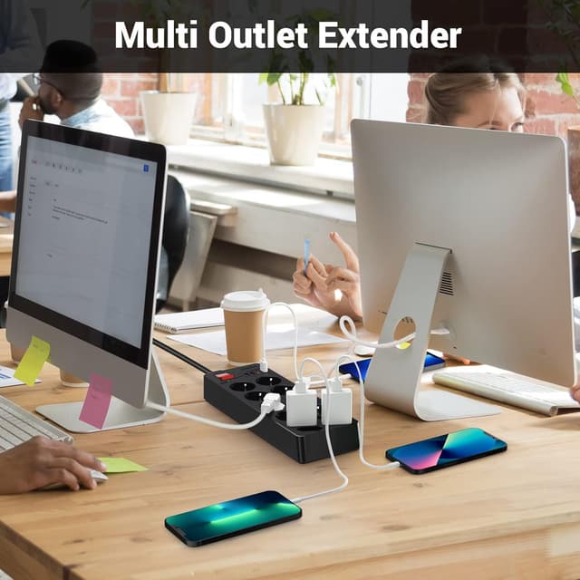 Detalle 1 de Multipresa con USB-C 12 prese, 1,5 m