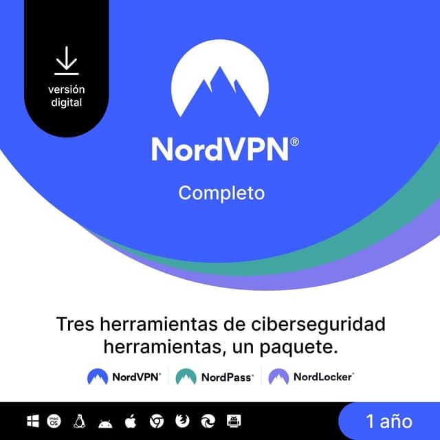 Detalle de NordVPN Completo 1 año: VPN y ciberseguridad