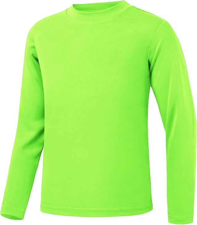 Detalle 2 de QBK UPF 50+ Dry Fit Long Sleeve Neon Rash Guard T-Shirt for Kids (3T–16Y)