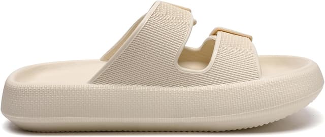 Detalle de Waysoland Cozyslides Original: Komfort-Sandalen mit verstellbaren Schnallen