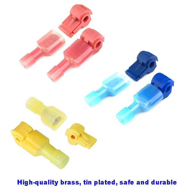 Thumbnail 1 de Ruidee 200 Pcs T-Tap Connectors Red Blue Yellow