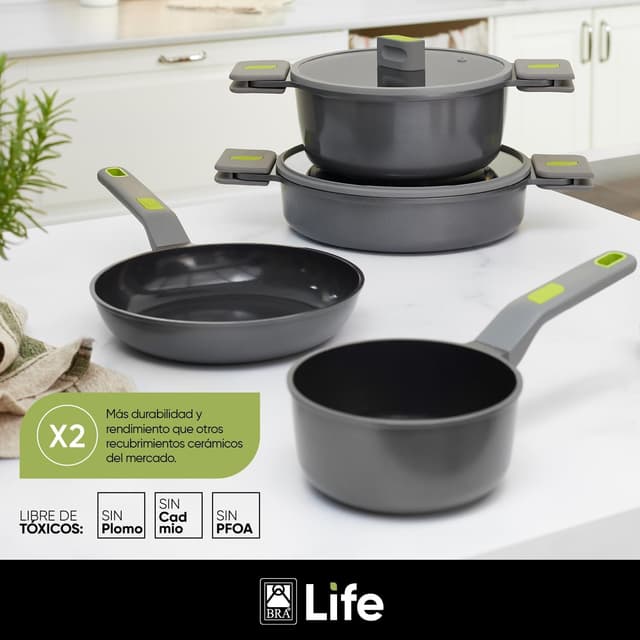 Thumbnail 2 de BRA Life Set de Cocina 9 Piezas, Aluminio Antiadhesivo