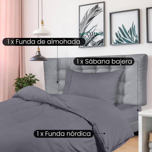 Thumbnail 5 de Utopia Bedding Funda nordica 90 Gris