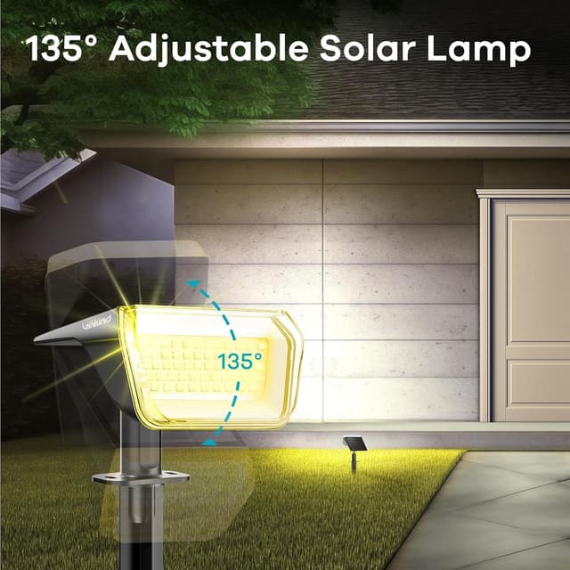 Detalle 2 de Linkind Solar Outdoor Garden Lights (IP67) with Winter Mode, 800lm, 3000K Warm White – 3-Pack