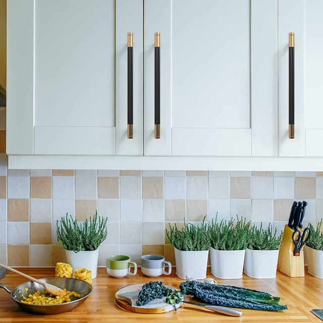 Detalle de Schrankgriffe Schwarz-Gold 10 Stück, 192 mm Lochabstand