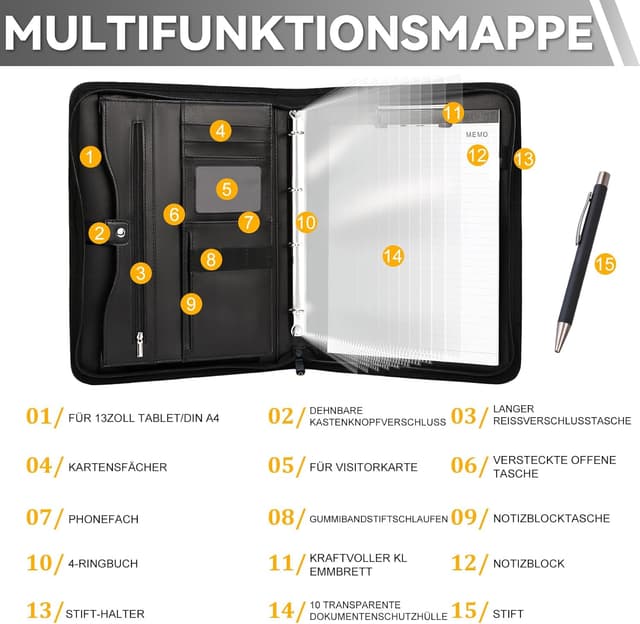 Detalle 1 de Leathario Schreibmappe A4