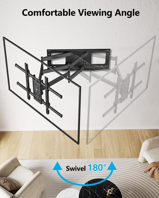 Detalle de FORGING MOUNT Heavy Duty TV Wall Bracket with 765mm Long Reach for 50–95 inch TVs (VESA up to 800x400mm, max 75kg)