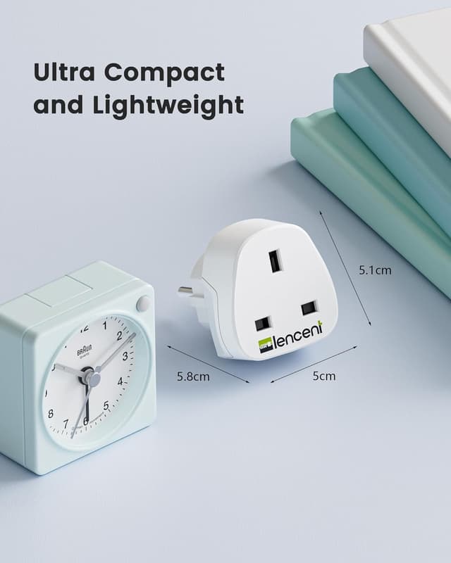 Thumbnail 3 de LENCENT Adaptateur Prise UK vers Europe 2x 3 broches