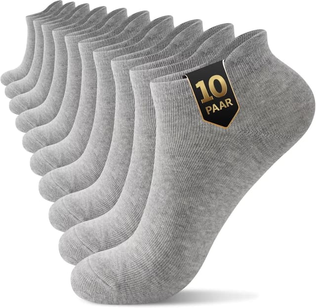 Thumbnail 6 de YouShow Calzini Corti Uomo Donna in Cotone 10 Paia Fantasmini Unisex Nero/Bianco/Grigio (Taille 35-50)