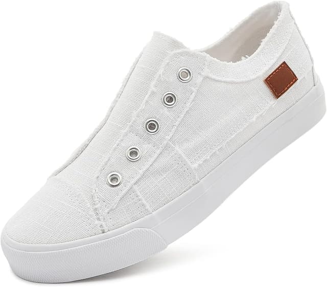 Detalle de Women’s Slip-On Canvas Sneakers with Non-Slip Rubber Sole