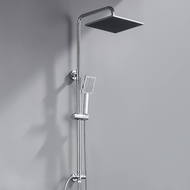 Imagen de DERW Adjustable Shower Riser Kit with 10 Inch Rain Head en OfertitasTOP