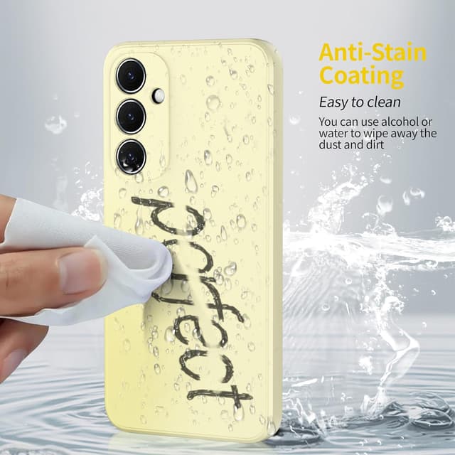 Detalle de Watana Hülle für Samsung Galaxy A55 – Soft-Touch Flüssigsilikon Case mit Mikrofaserfutter, weiß