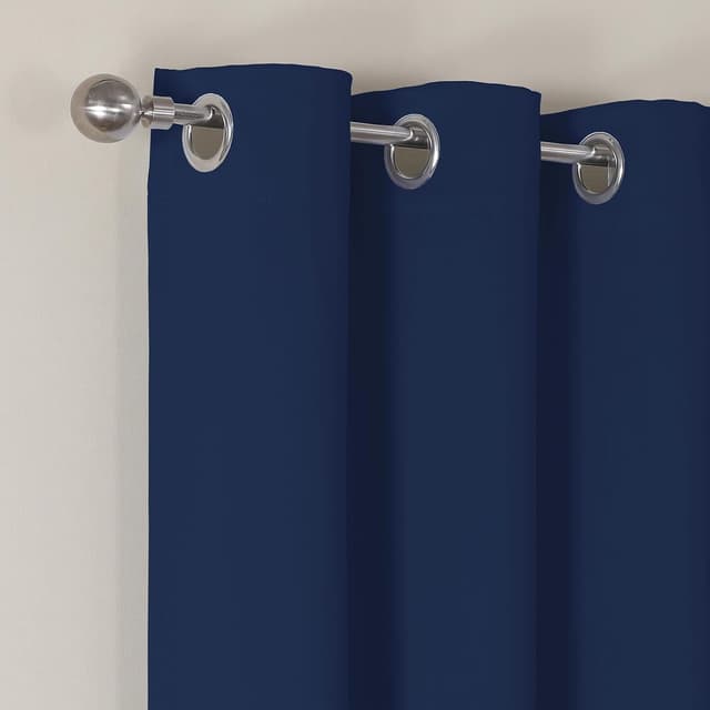 Detalle de VEHEDE Blackout Thermal Curtains (Navy) — 2 Panels, 66 Inch Width x 90 Inch Drop, Eyelet Top