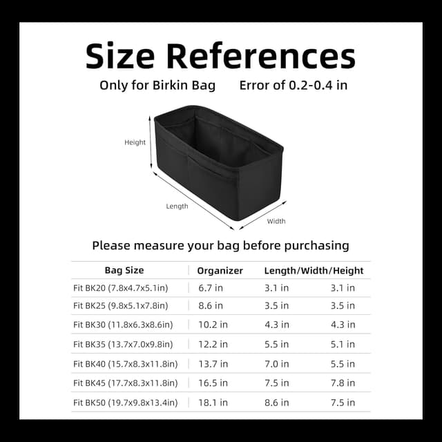 Thumbnail 5 de DGAZ Satin Bag Organizer for Birkin 30 Handbag