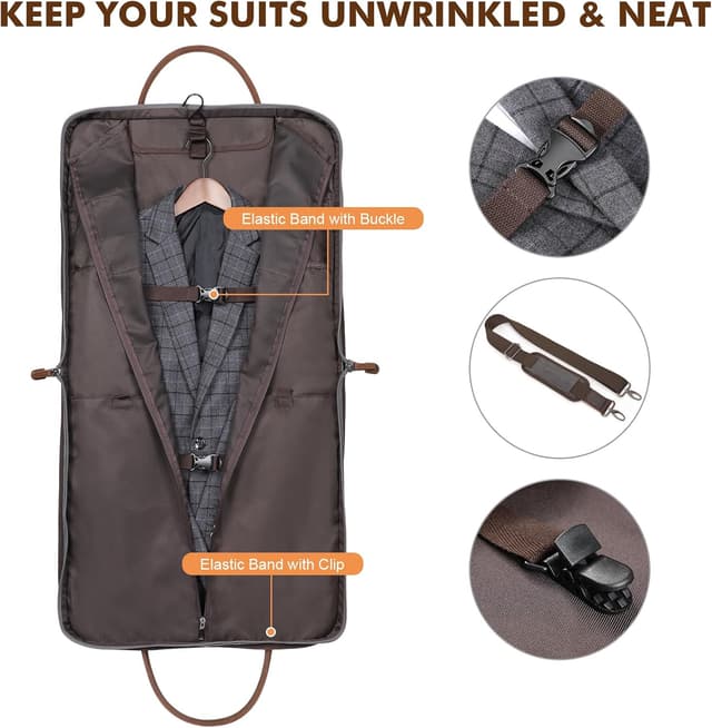 Detalle de S-Zone sac à main pour voyage d’affaires en toile et cuir, homme & femme