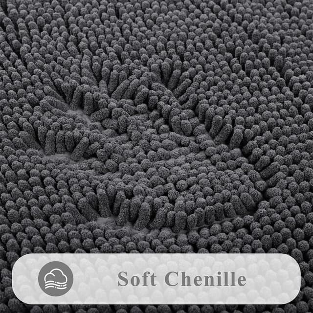 Detalle 2 de Enyhom Dunkelgrau Badematten Set 3-teilig