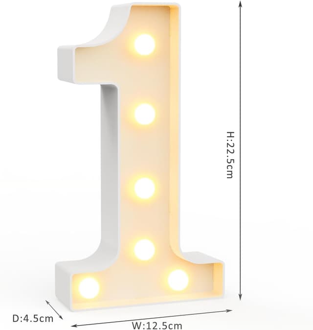 Detalle 2 de LED Zahlenlampe 10 mit warm/kaltweiß