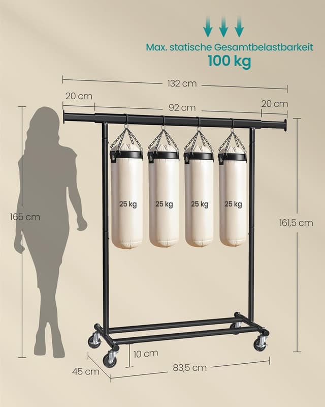 Thumbnail 4 de SONGMICS Kleiderständer auf Rollen HSR13BKV1