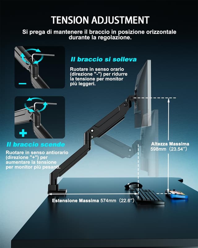 Detalle 2 de EP Gear braccio monitor 20 kg VESA 100x100