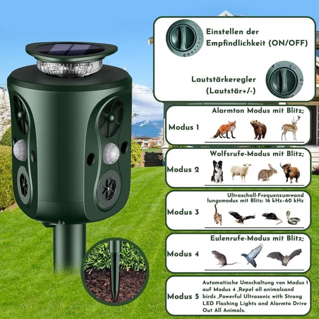 Detalle de Katzenschreck Ultraschall Tiervertreiber 360°