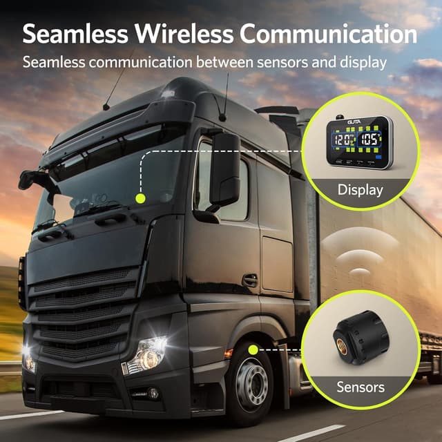 Thumbnail 6 de GUTA Trailer Tire Pressure Monitoring System (RV TPMS) with 10 Sensors, 6 Alert Modes, Signal Booster, Large Color Display